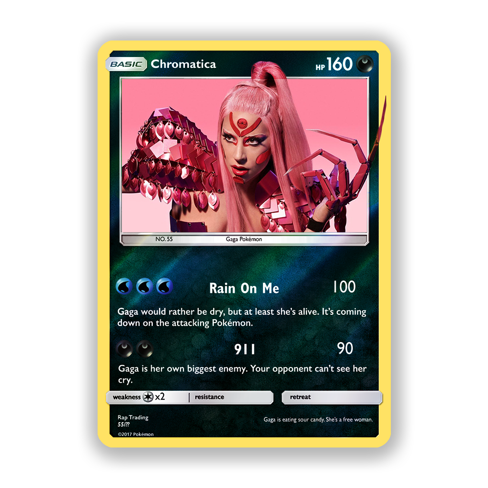 Lady Gaga Chromatica Holographic Pokémon Card