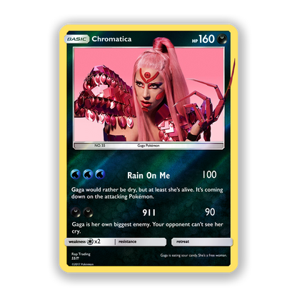 Lady Gaga Chromatica Holographic Pokémon Card
