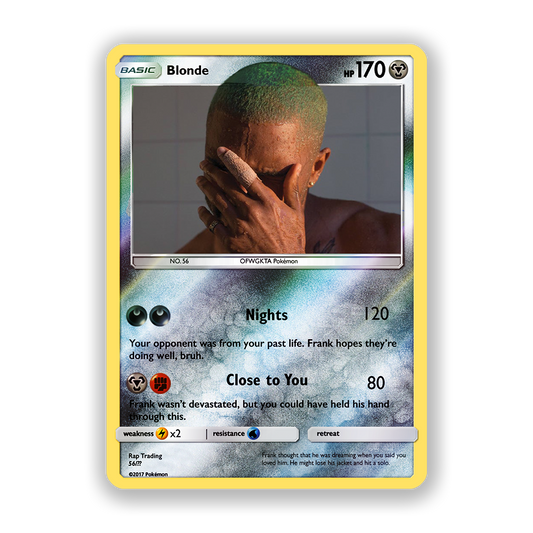 Frank Ocean Blonde Holographic Pokémon Card