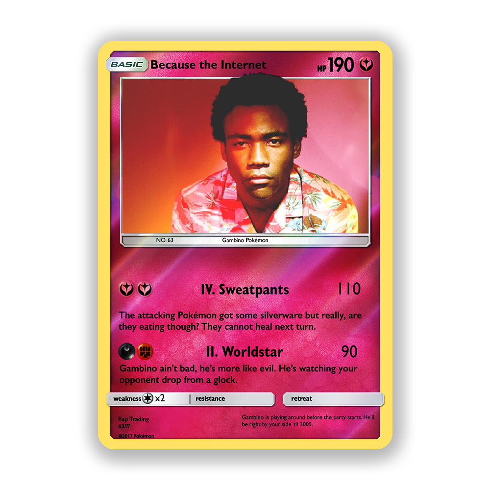 Childish Gambino Because The Internet Holographic Pokémon Card