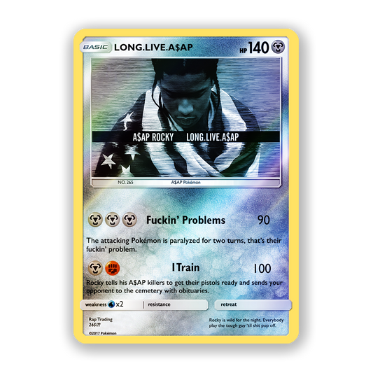 A$AP Rocky LONG LIVE A$AP Holographic Pokémon Card
