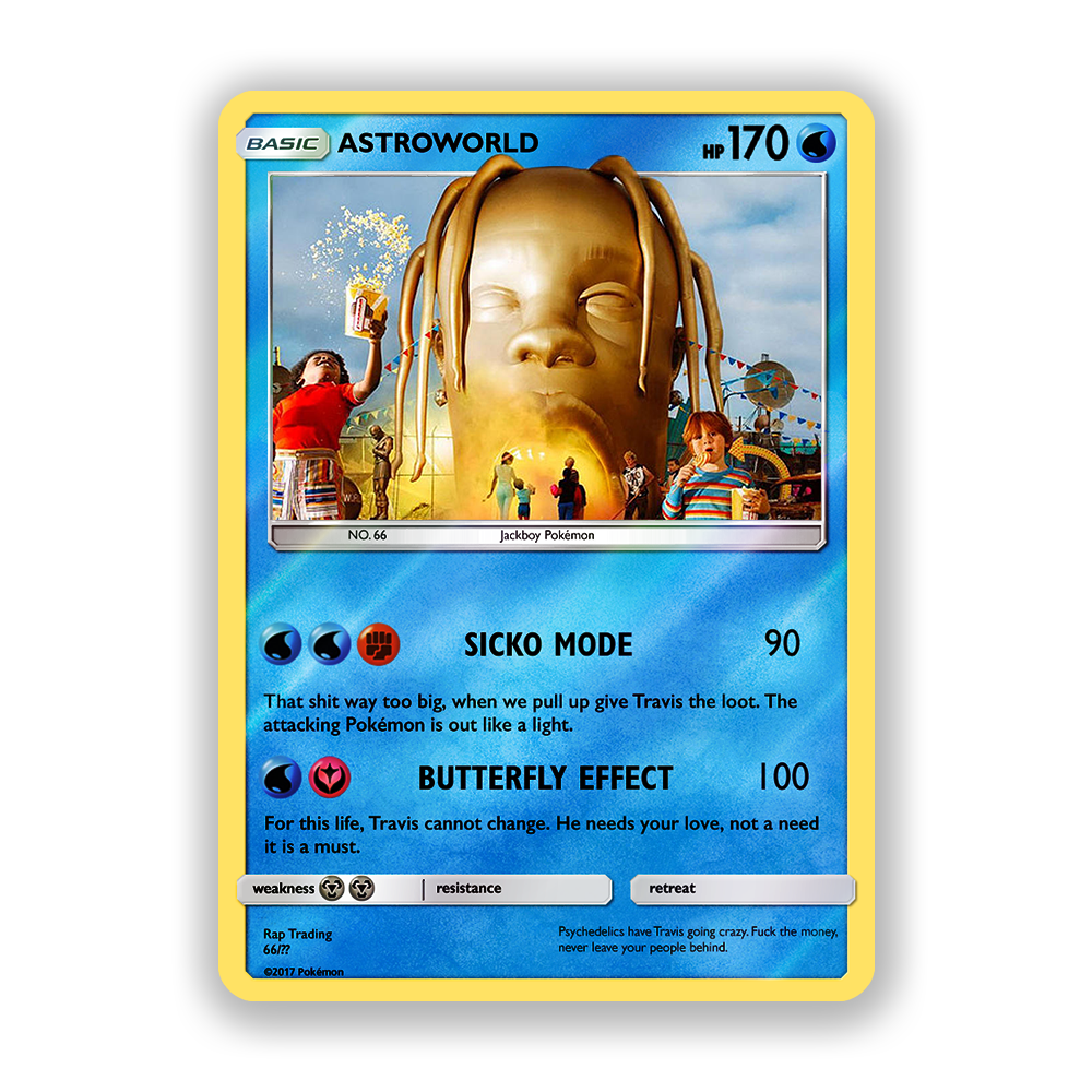 Travis Scott Astroworld Holographic Pokémon Card