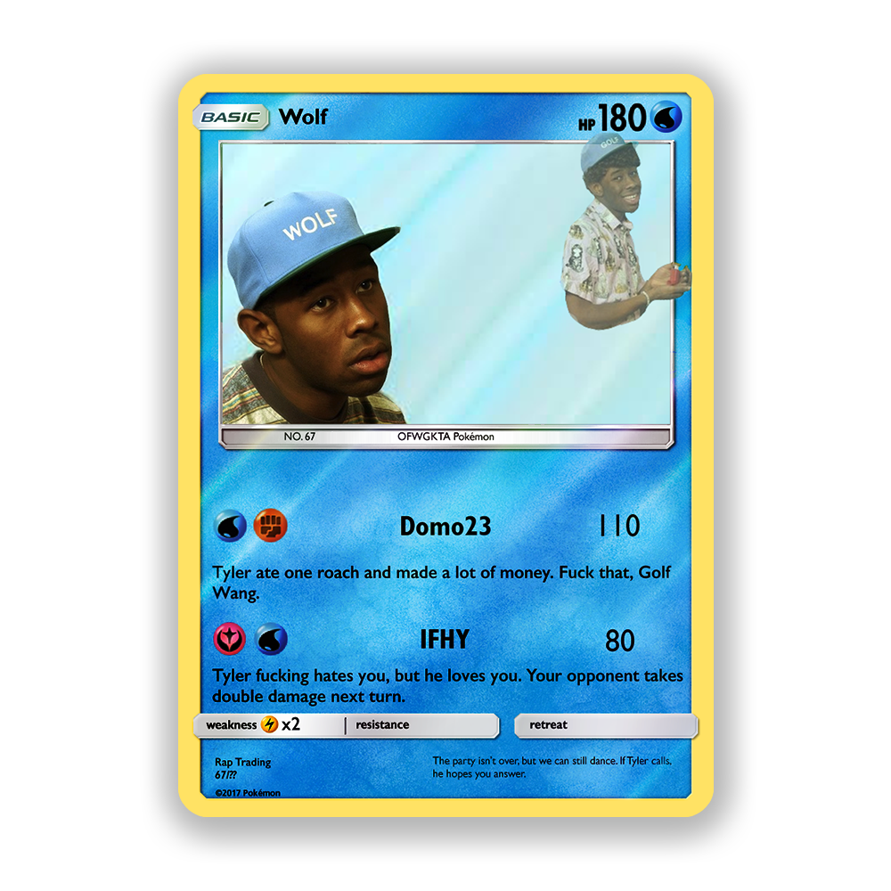 Tyler, The Creator Wolf Holographic Pokémon Card