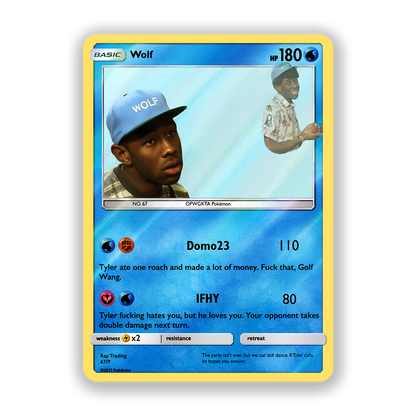 Tyler, The Creator Wolf Holographic Pokémon Card