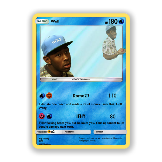Tyler, The Creator Wolf Holographic Pokémon Card