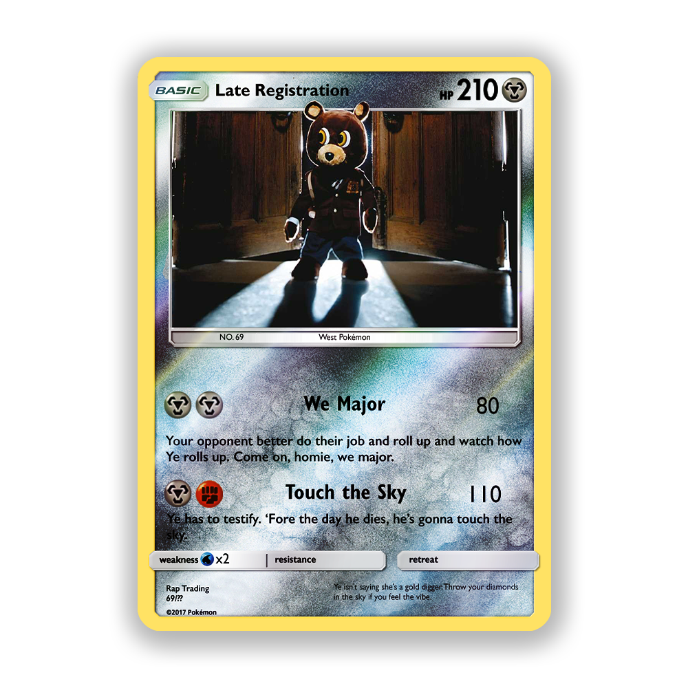 Kanye West Late Registration Holographic Pokémon Card