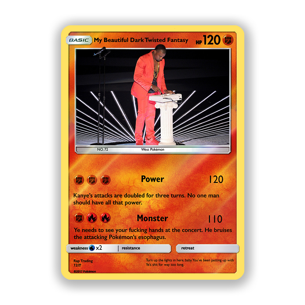 Kanye West My Beautiful Dark Twisted Fantasy Holographic Pokémon Card