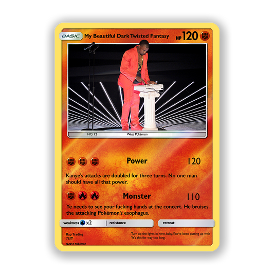 Kanye West My Beautiful Dark Twisted Fantasy Holographic Pokémon Card
