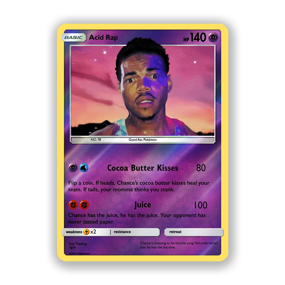 Chance The Rapper Acid Rap Holographic Pokémon Card