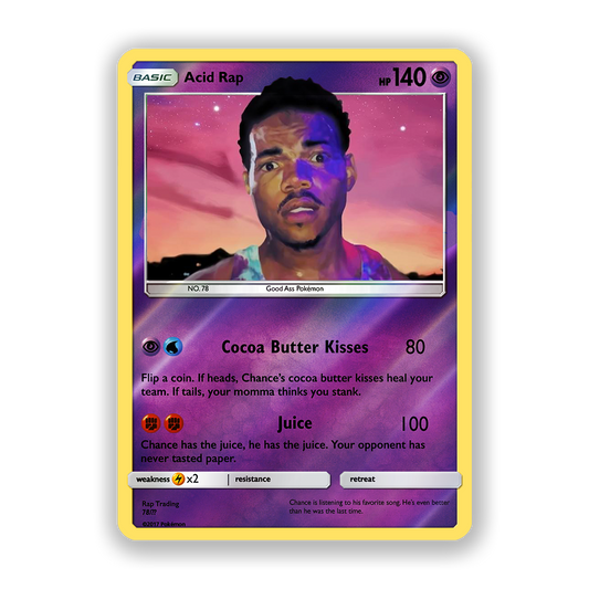 Chance The Rapper Acid Rap Holographic Pokémon Card