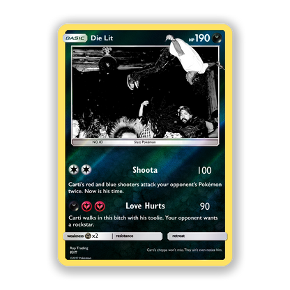 Playboi Carti Die Lit Holographic Pokémon Card