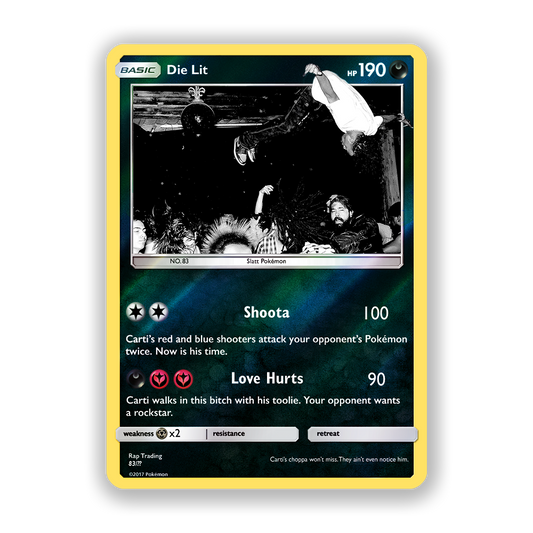 Playboi Carti Die Lit Holographic Pokémon Card