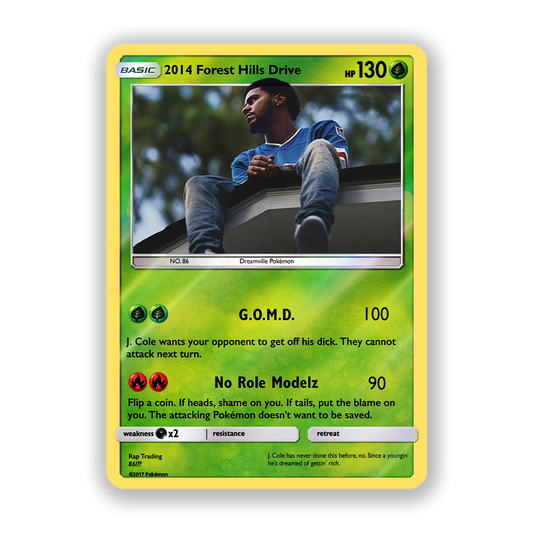 J. Cole 2014 Forest Hill Drive Holographic Pokémon Card
