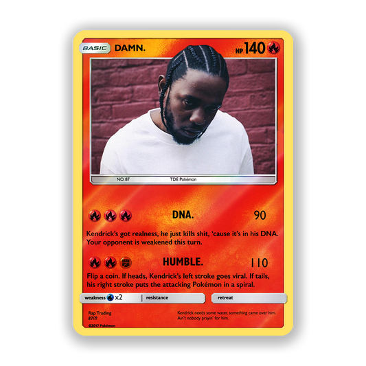 Kendrick Lamar DAMN. Holographic Pokémon Card